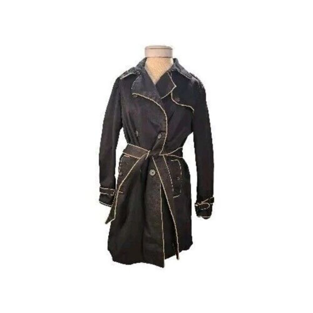 Gap Woman's Y2K Double Breasted Trench Style Coat with Polka Dot Lining Size XL